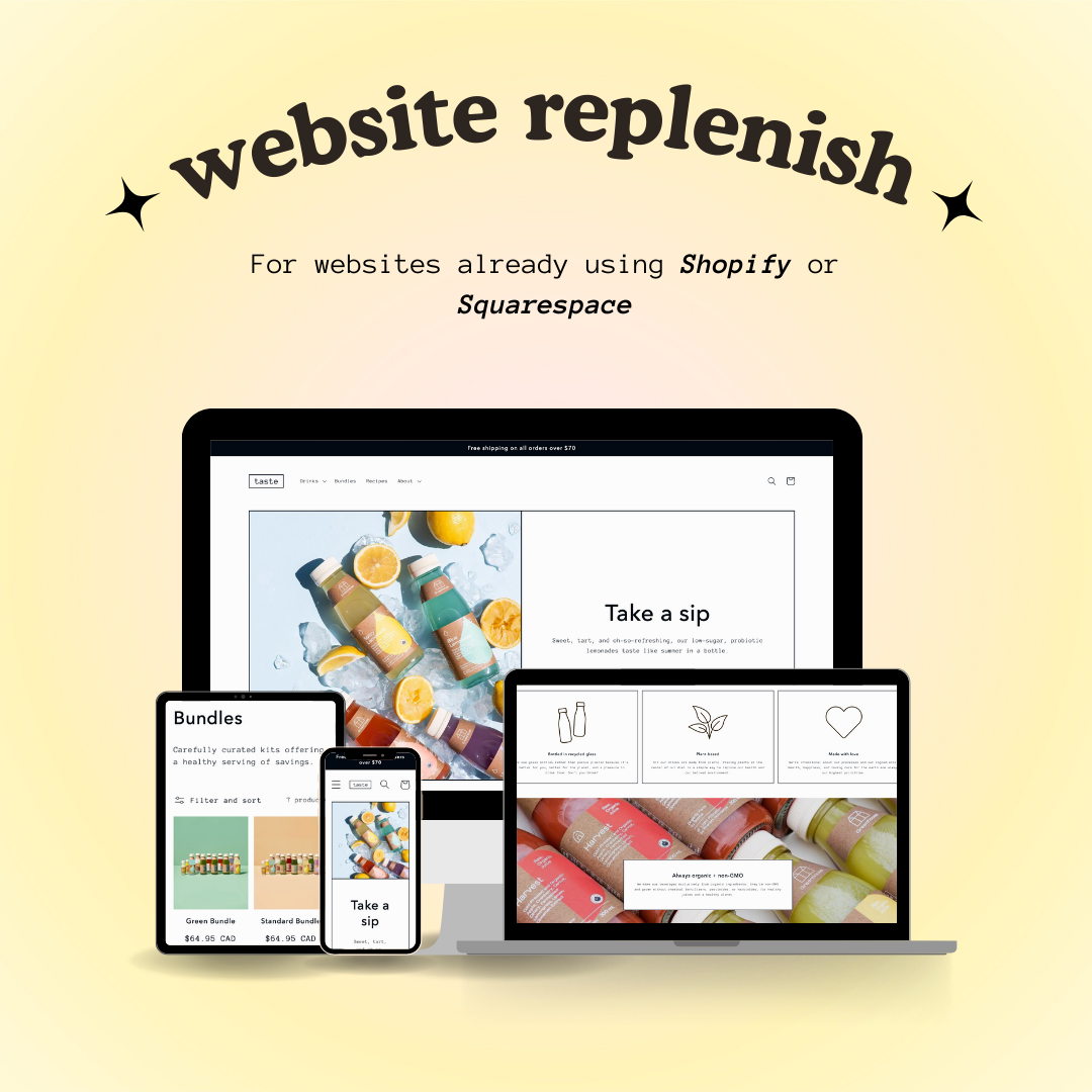 Website Replenish | “I already use Shopify or Squarespace”