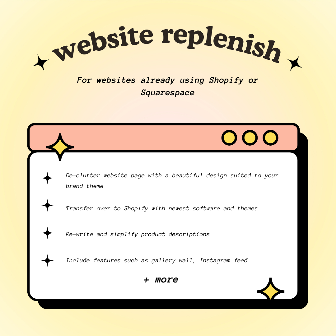 Website Replenish | “I already use Shopify or Squarespace”